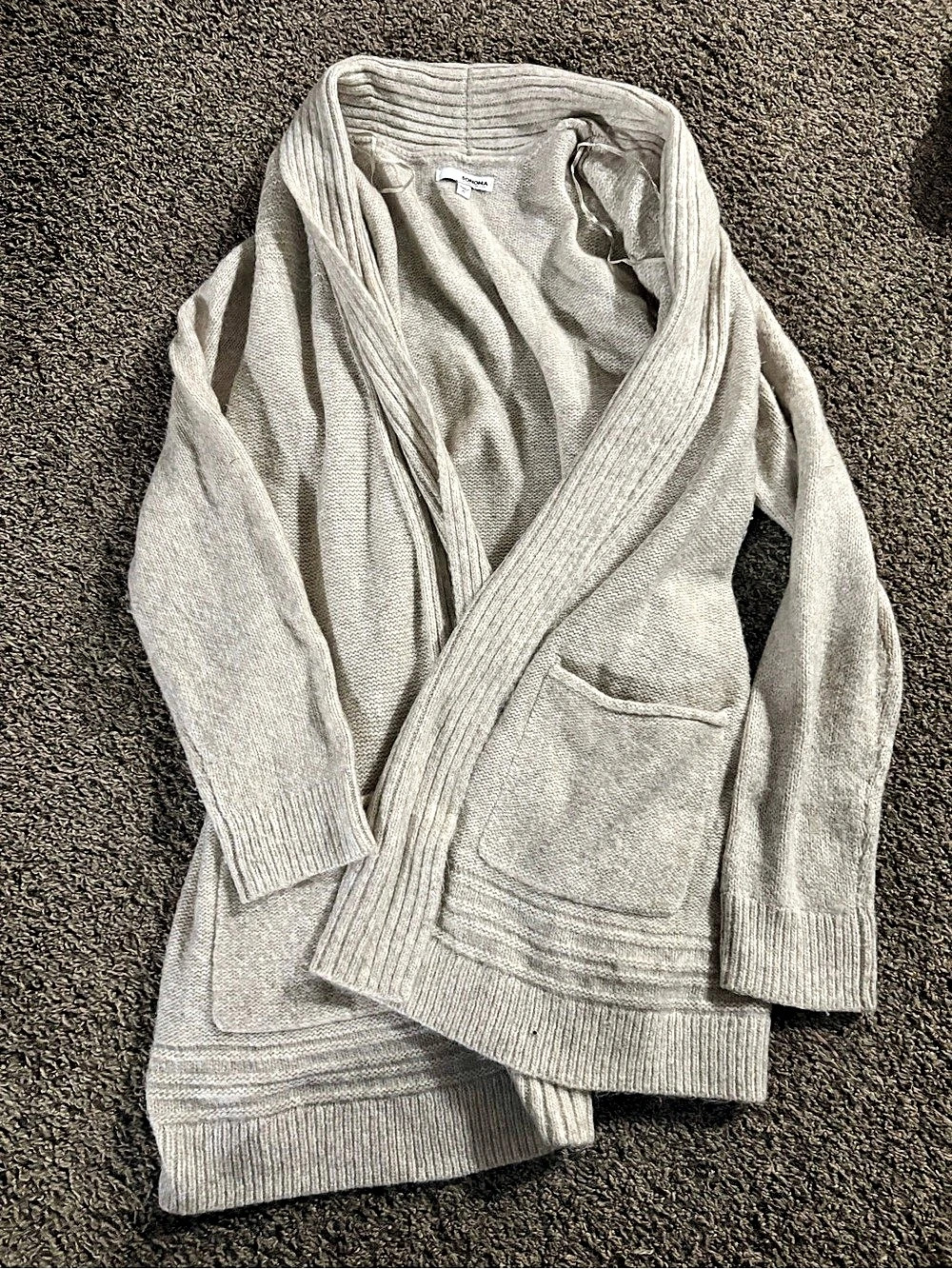 Sonoma Shawl Collar Cardigan in Gray Size XL